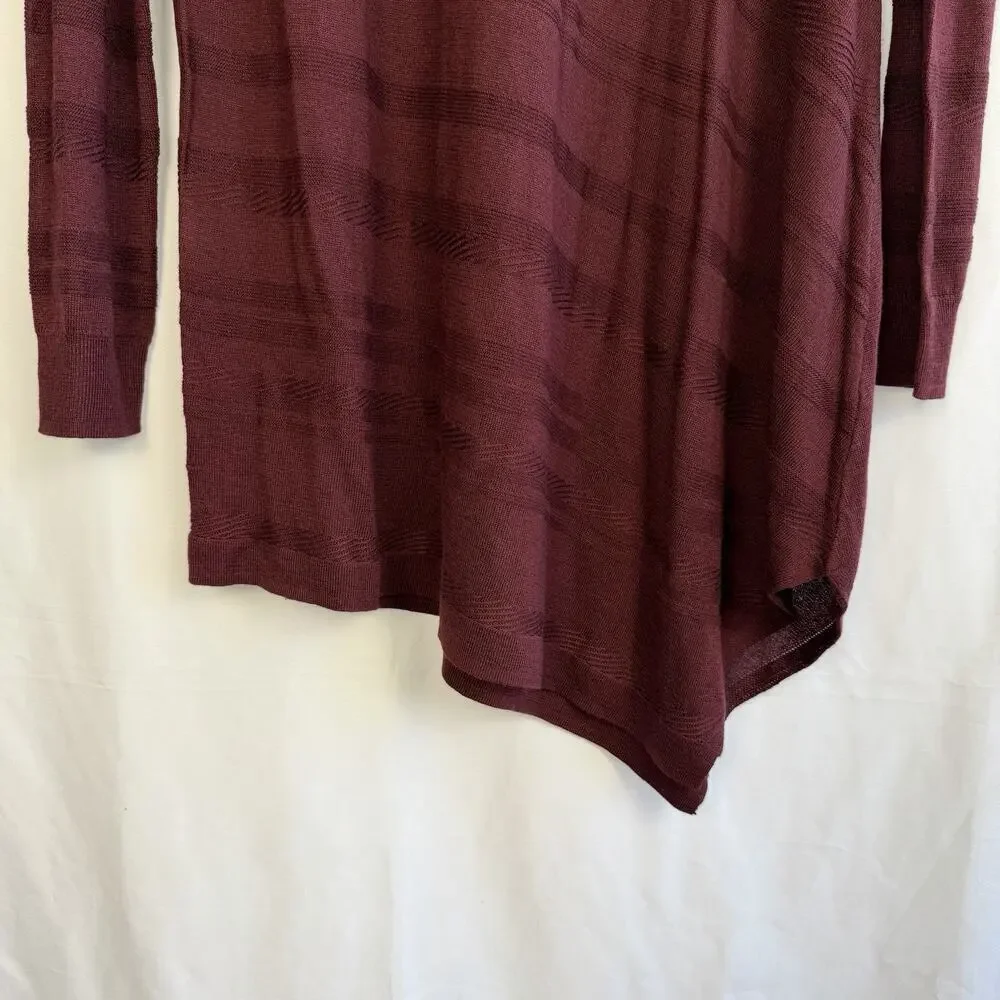 Apt 9 LOT of 2 Fine Knit Asymmetric Crew Neck Tunic Sweaters L Maroon Red Green
